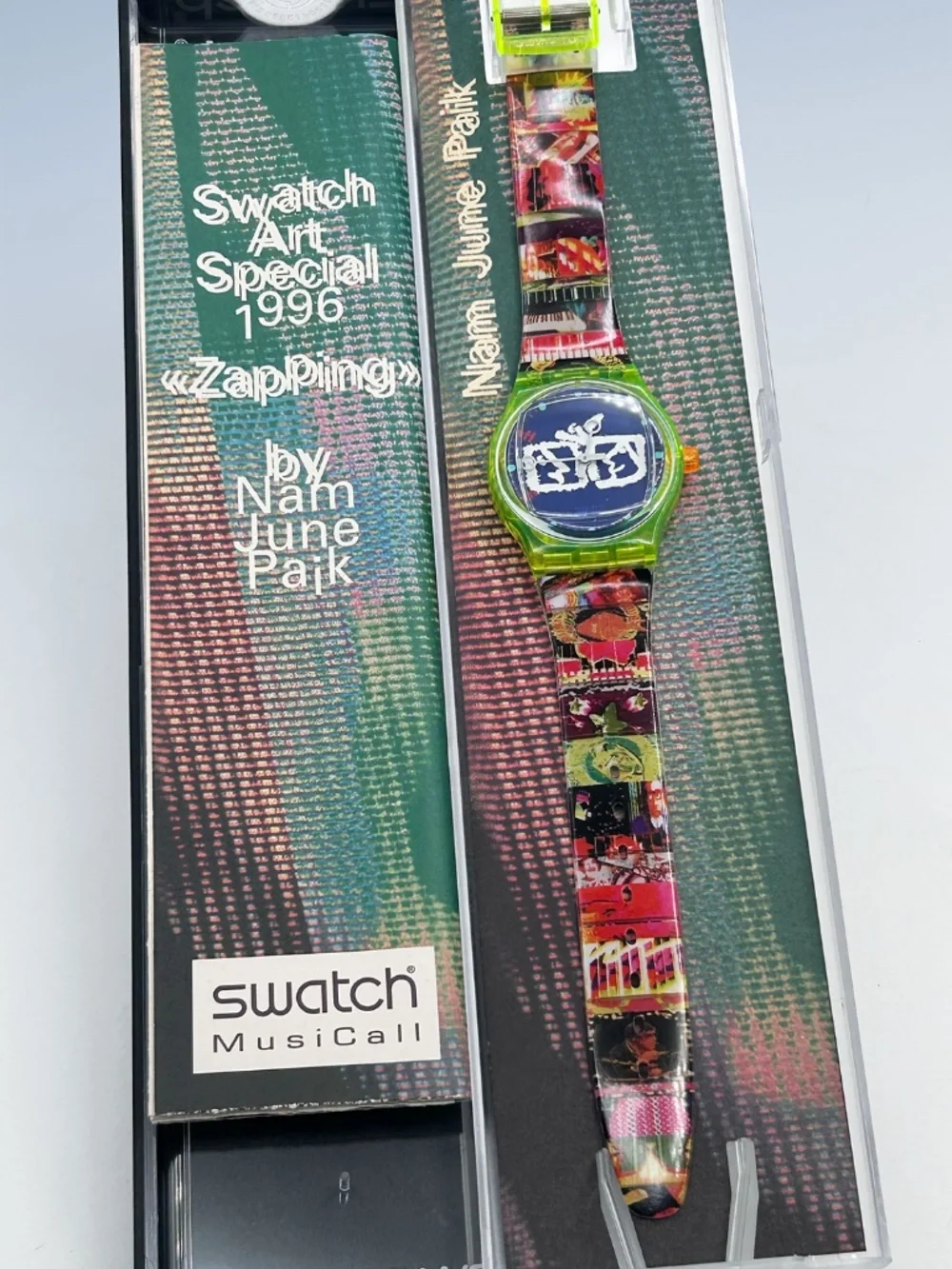 1996 New SWATCH Art Special Limited Edition ZAPPING Nam June Paik SLZ104